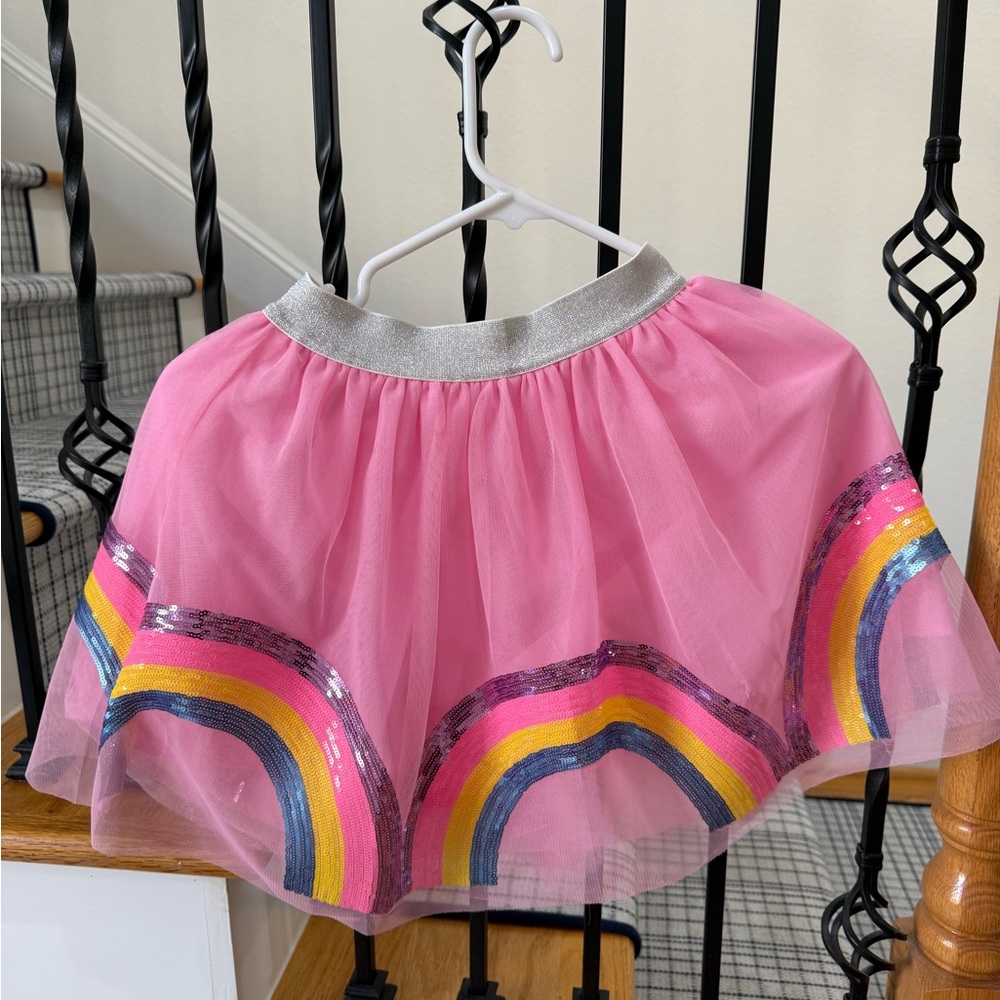 Lola + The Boys Pink Rainbow Skirt